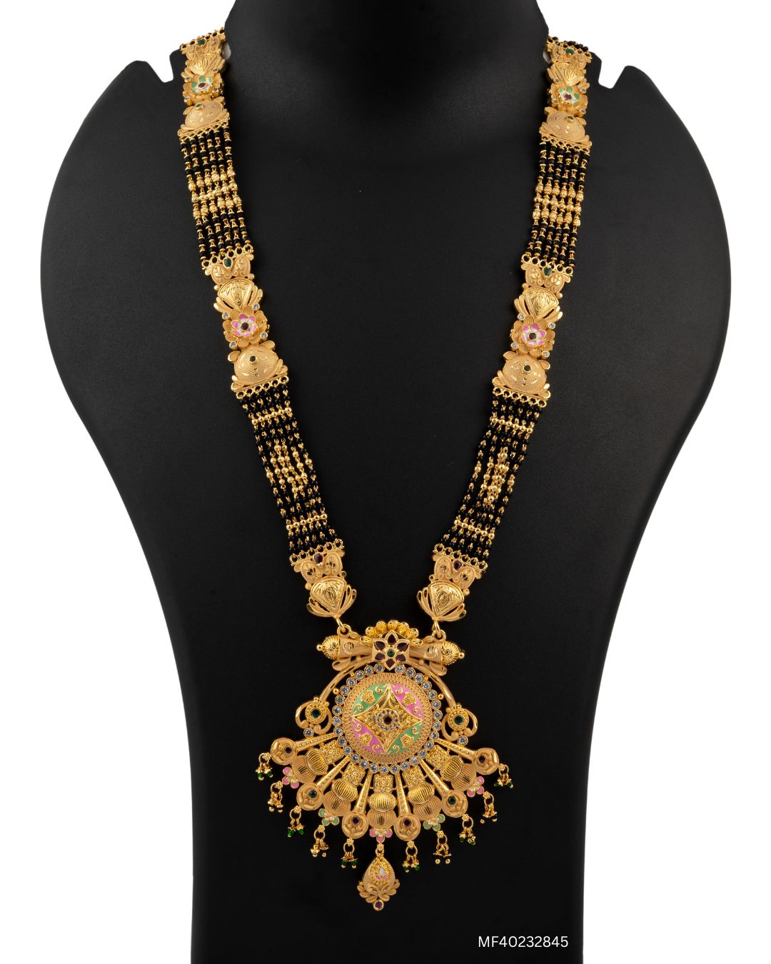 Sunburst Meenakari Forming Mangalsutra Jewelry