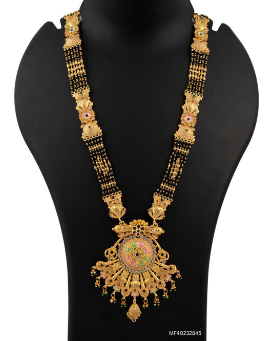 Sunburst Meenakari Forming Mangalsutra Jewelry