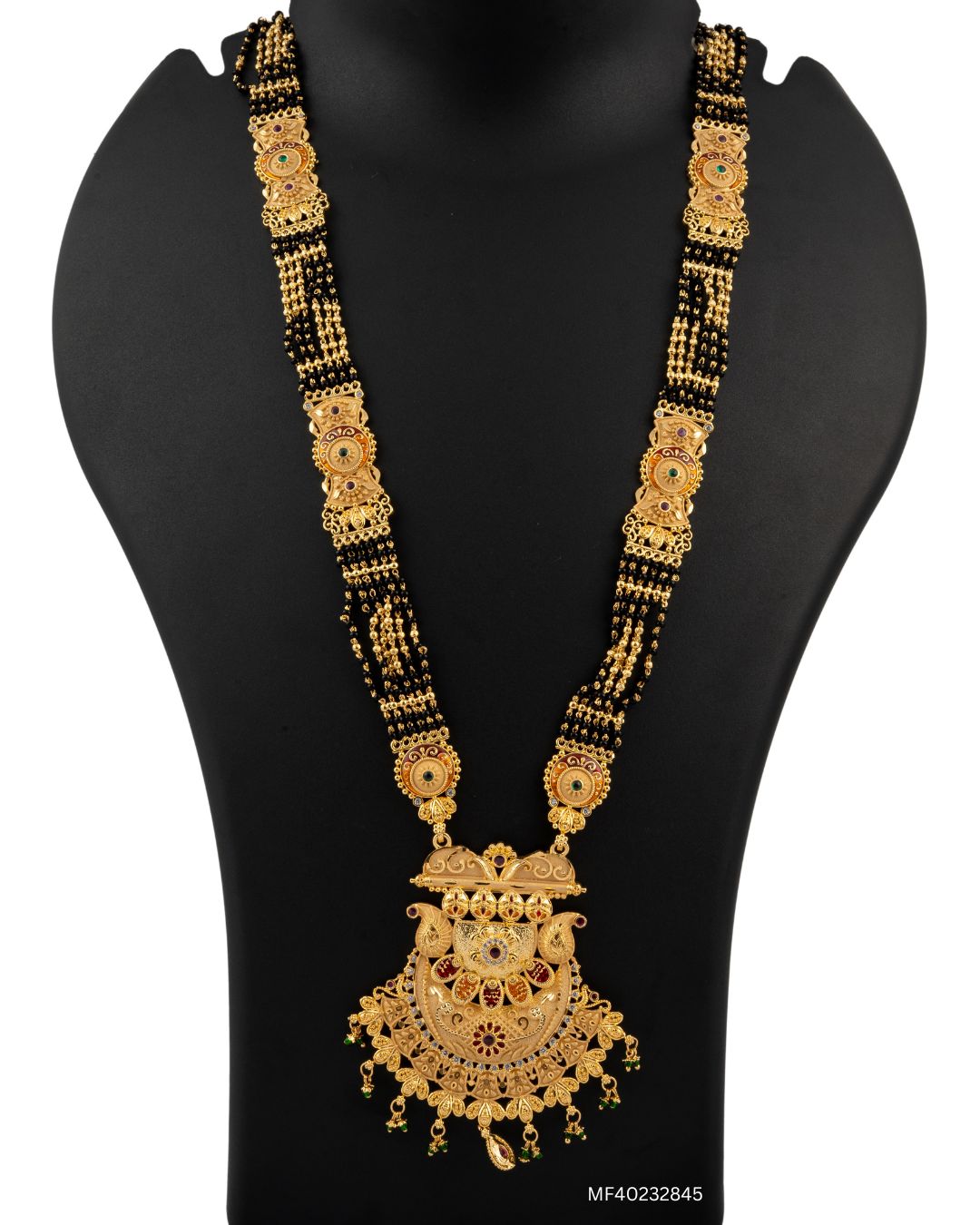 Sunburst Meenakari Forming Mangalsutra Jewelry