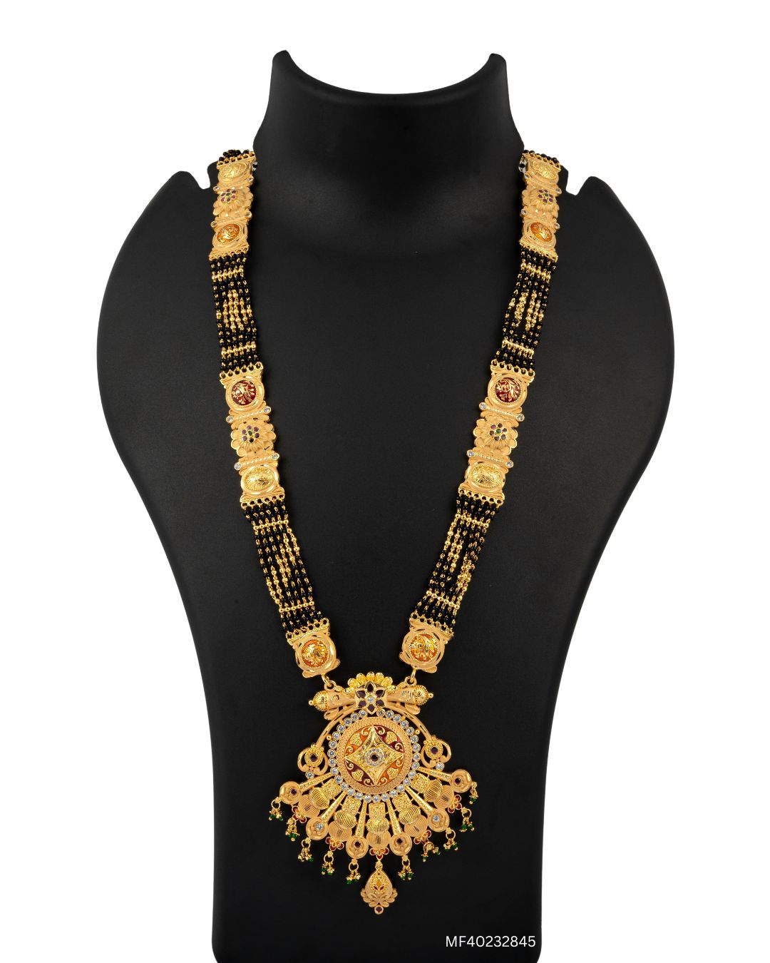 Sunburst Meenakari Forming Mangalsutra Jewelry