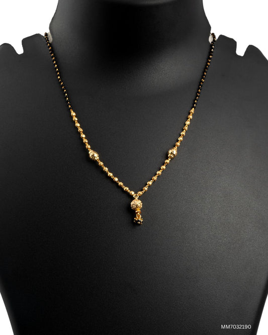 Minimalist Golden Bead Forming Mangalsutra Jewelry