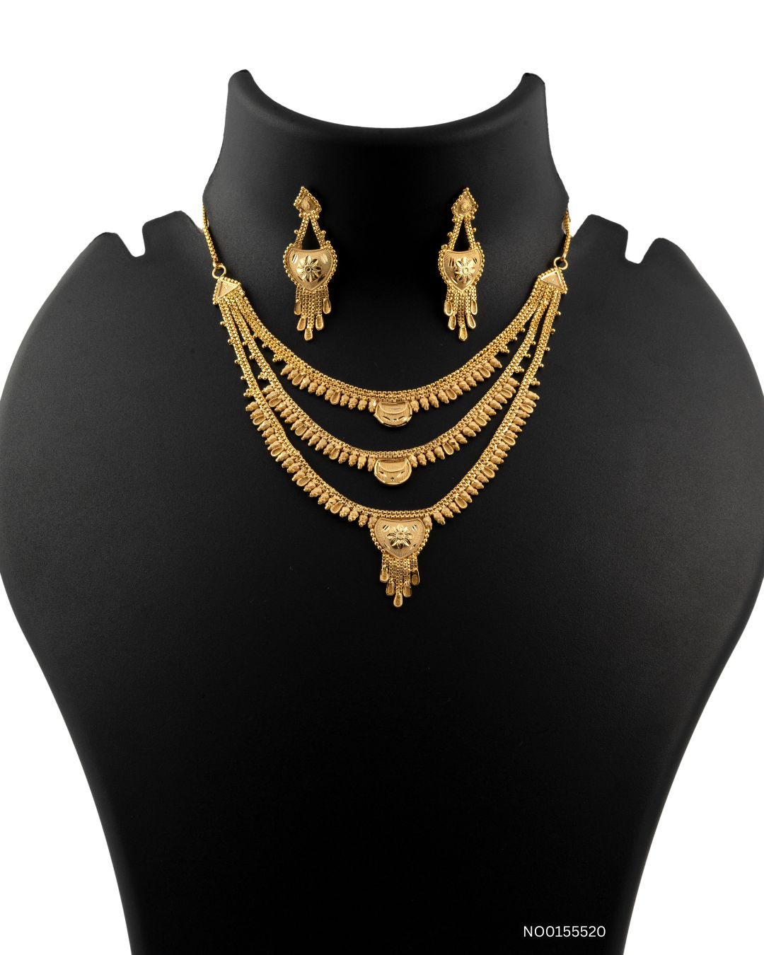 Triple-Tiered Floral Forming Rani Haar Jewelry