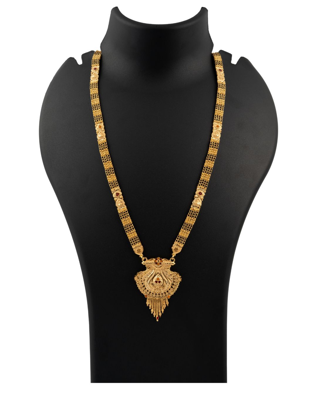 Premium Floral Shield Mesh-Band Forming Mangalsutra Jewelry