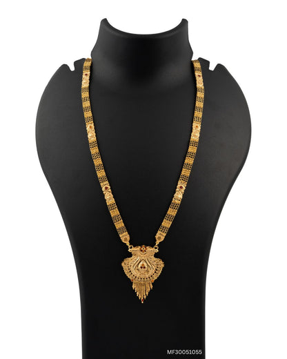Floral Shield Mesh-Band Forming Mangalsutra Jewelry